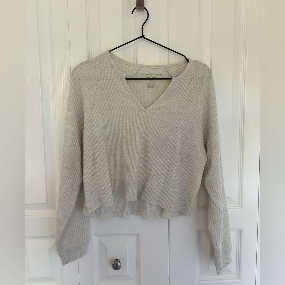 American Eagle Outfitters Soft & Sexy Plush Top in Cream